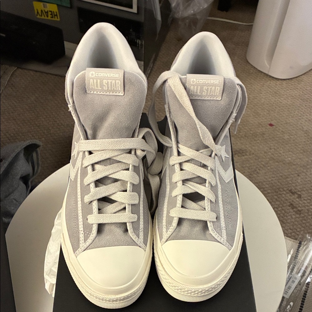 Converse Star 76 All Star Light Gray Suede High-Tops - Picture 2 of 9